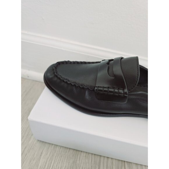 Rag & Bone Carter Leather Mule 8.5 Slip On Black Loafer Shoes Penny Flats 38.5 - Picture 8 of 11